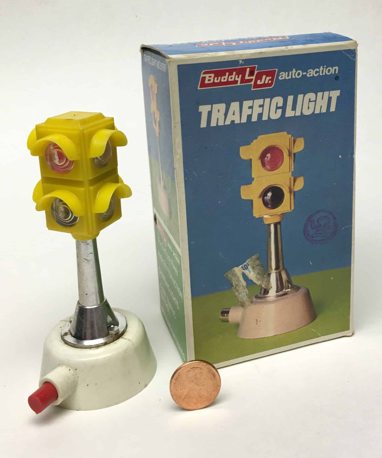 Traffic light toys, old and new, for little kids and big.